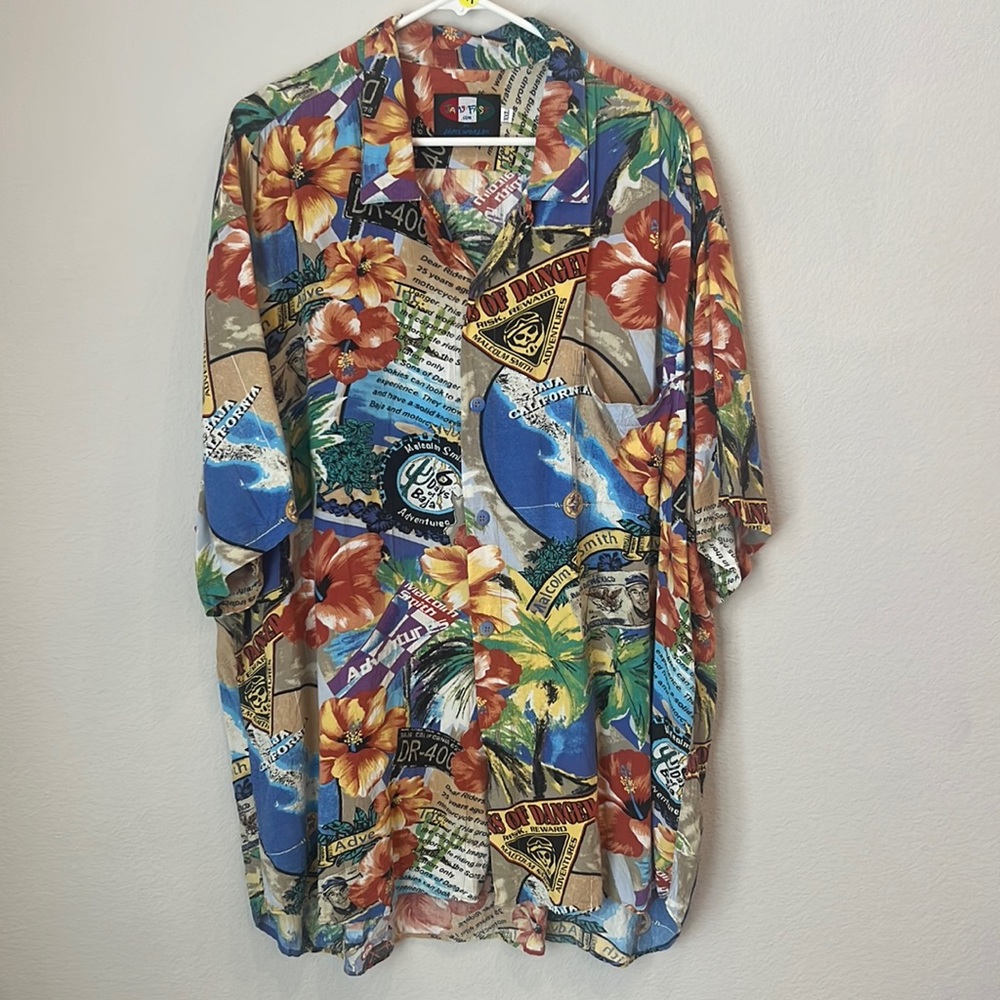 Vintage 6 Days of Baja Jams World 2X Hawaiian Shirt. Great Condition.